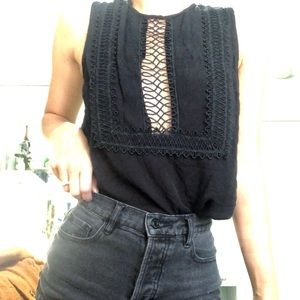 Black tank top blouse